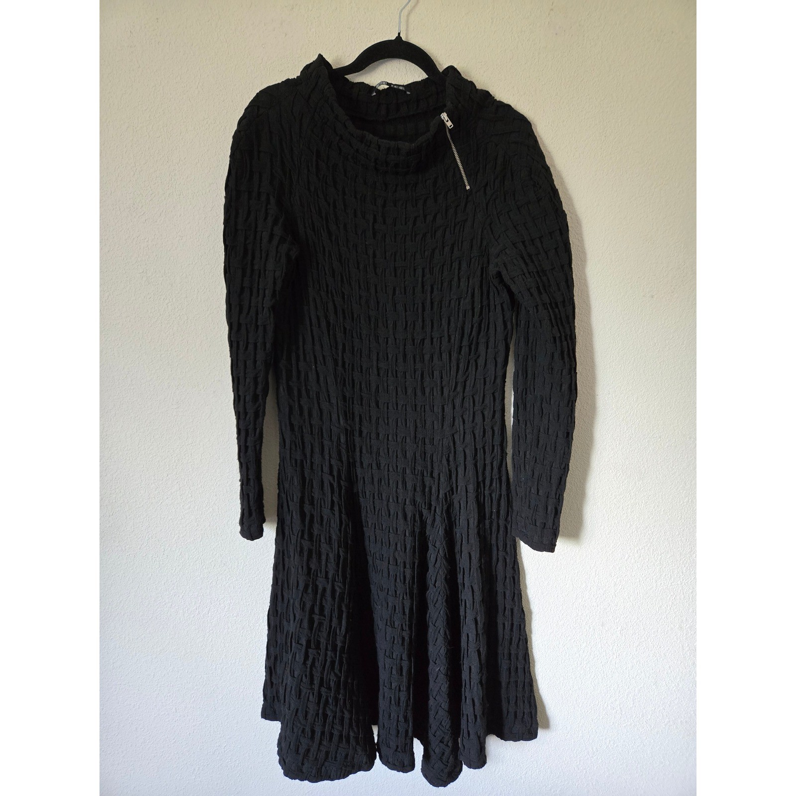 Rostfrei Anett Rostel Black Textured Dress Avant Garde Art To Wear Lagenlook