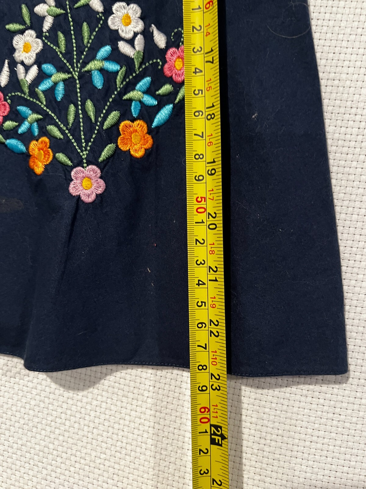 OBSTINACY Brazil Navy Blue Strapless Floral Embroidered Dress Size Large