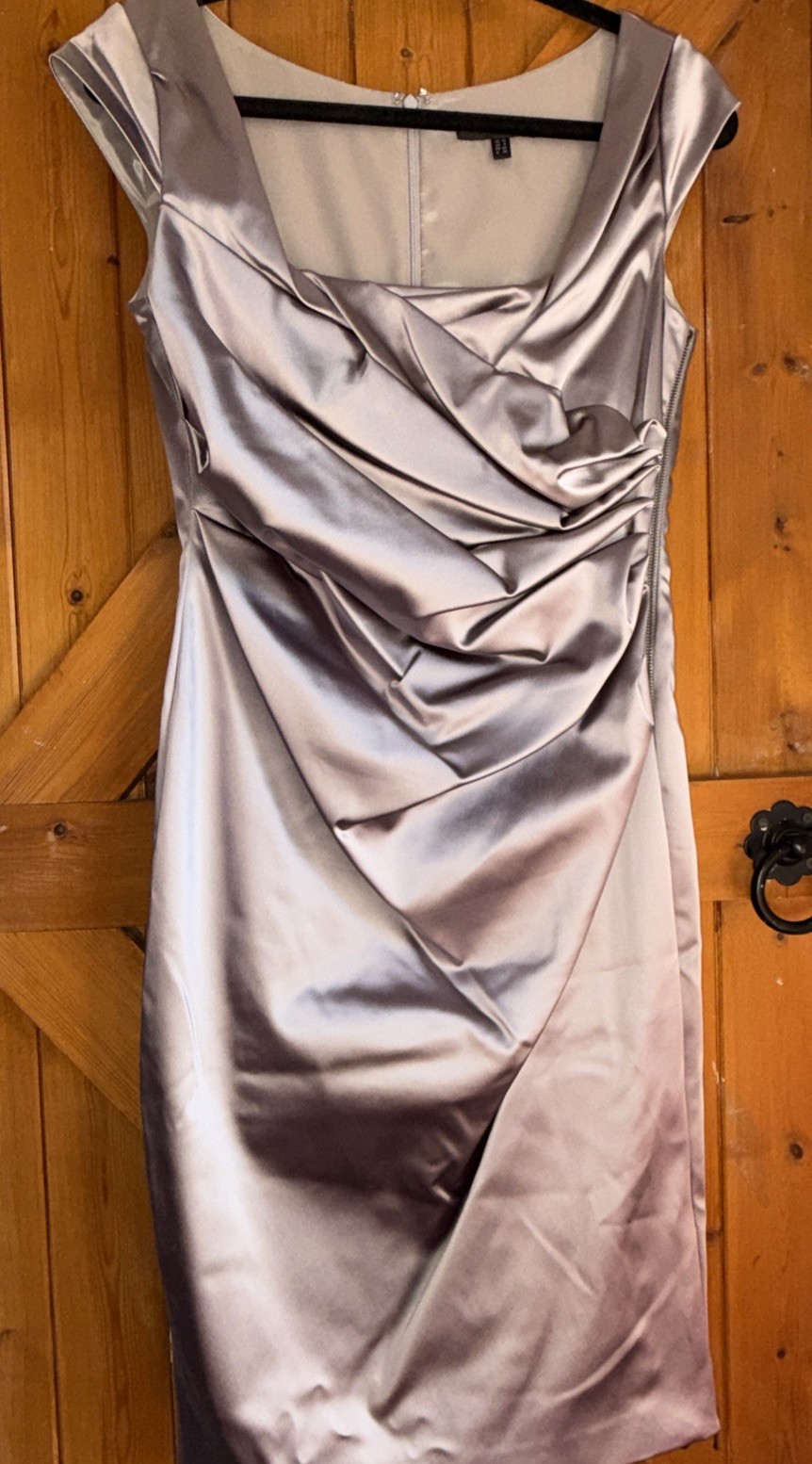 Gorgeous Coast Lilac/silver Ruched Dress Size 12