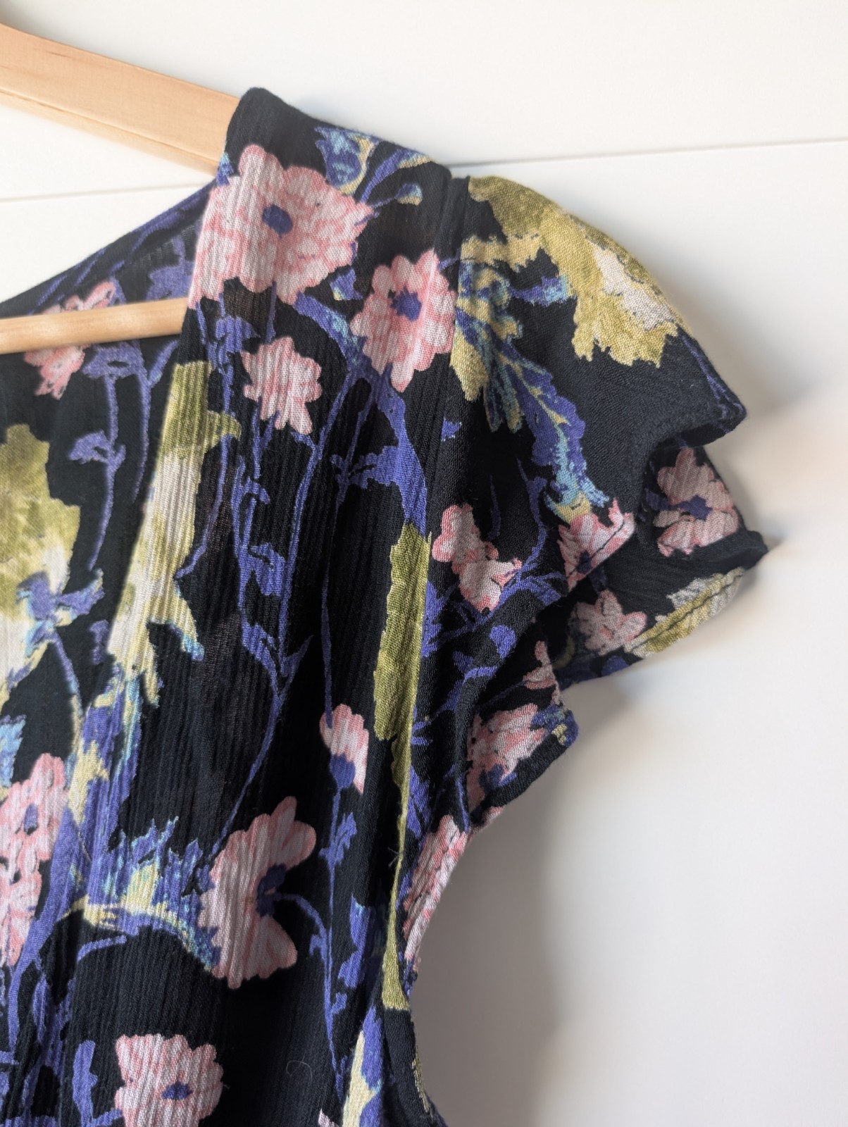 Pins And Needles Multi Floral Print Ruffle Frill Mini Wrap Dress Size L