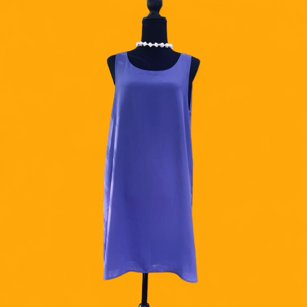 Modern Minimalist Everly Purple Sleeveless Shift Dress Medium