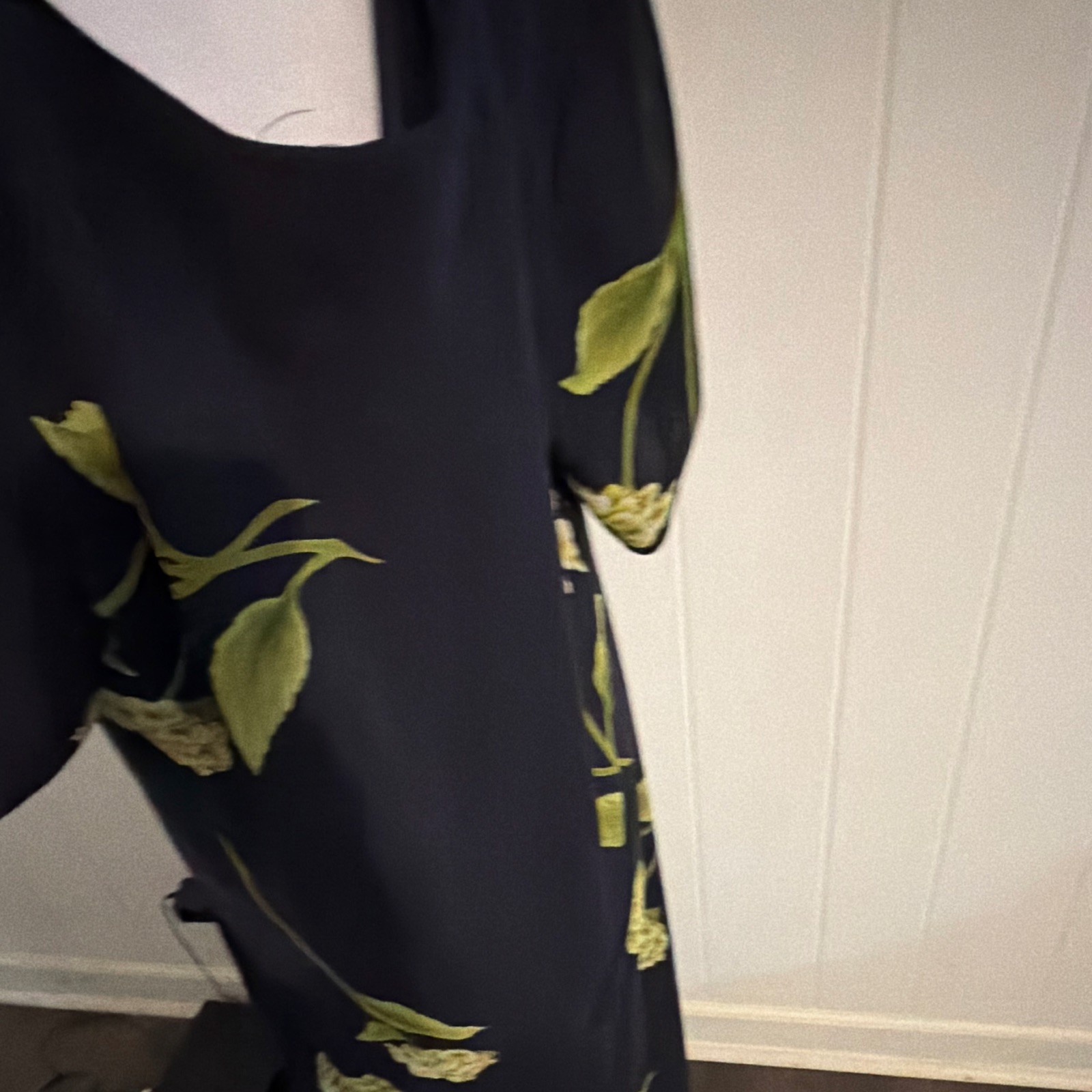 Jessica Howard Woman Womens Plus 20 Black Green Floral Maxi Dress Scoop Neck