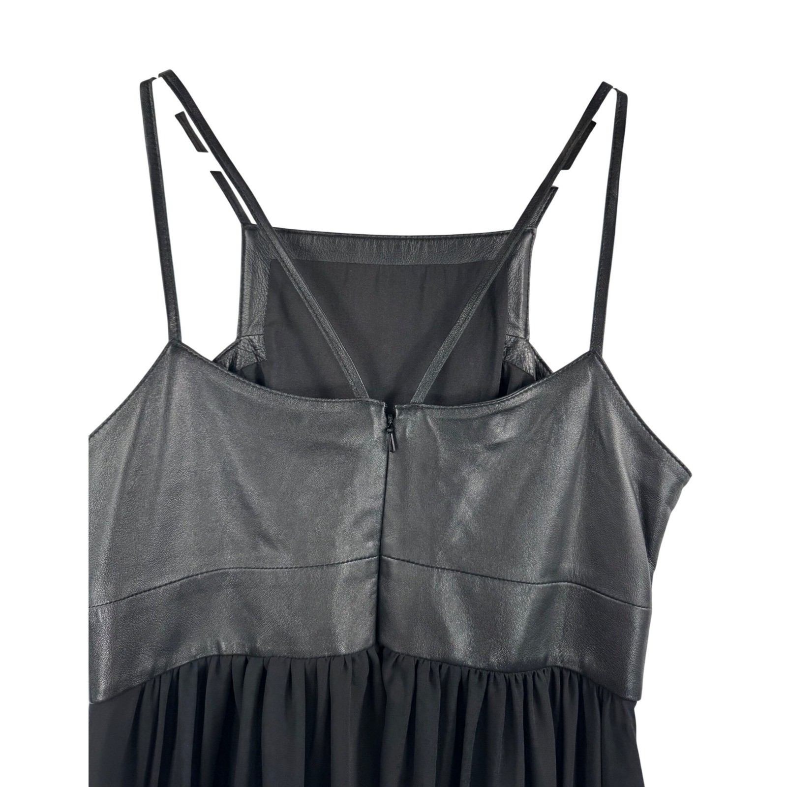 Banana Republic monogram lamb leather dress whimsigoth fairy black sz 6