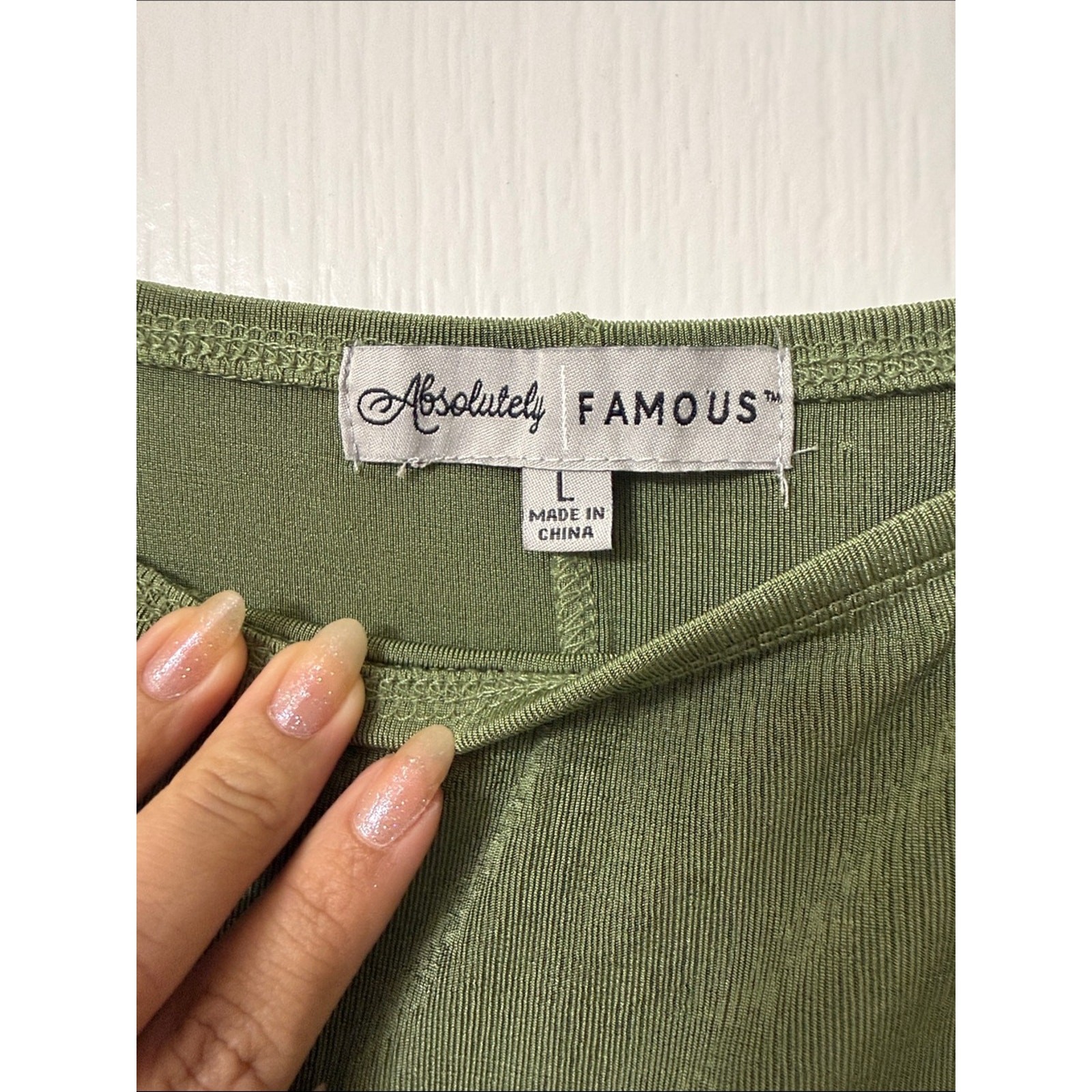 Absolutely famous green flutter sleeve dress square neck tiered ruffle hem L