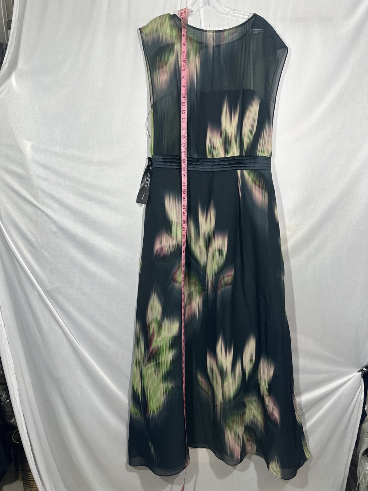 NEW $398 KAY UNGER [ 14 ] Tess Sleeveless A Line Gown in Black Green J1982