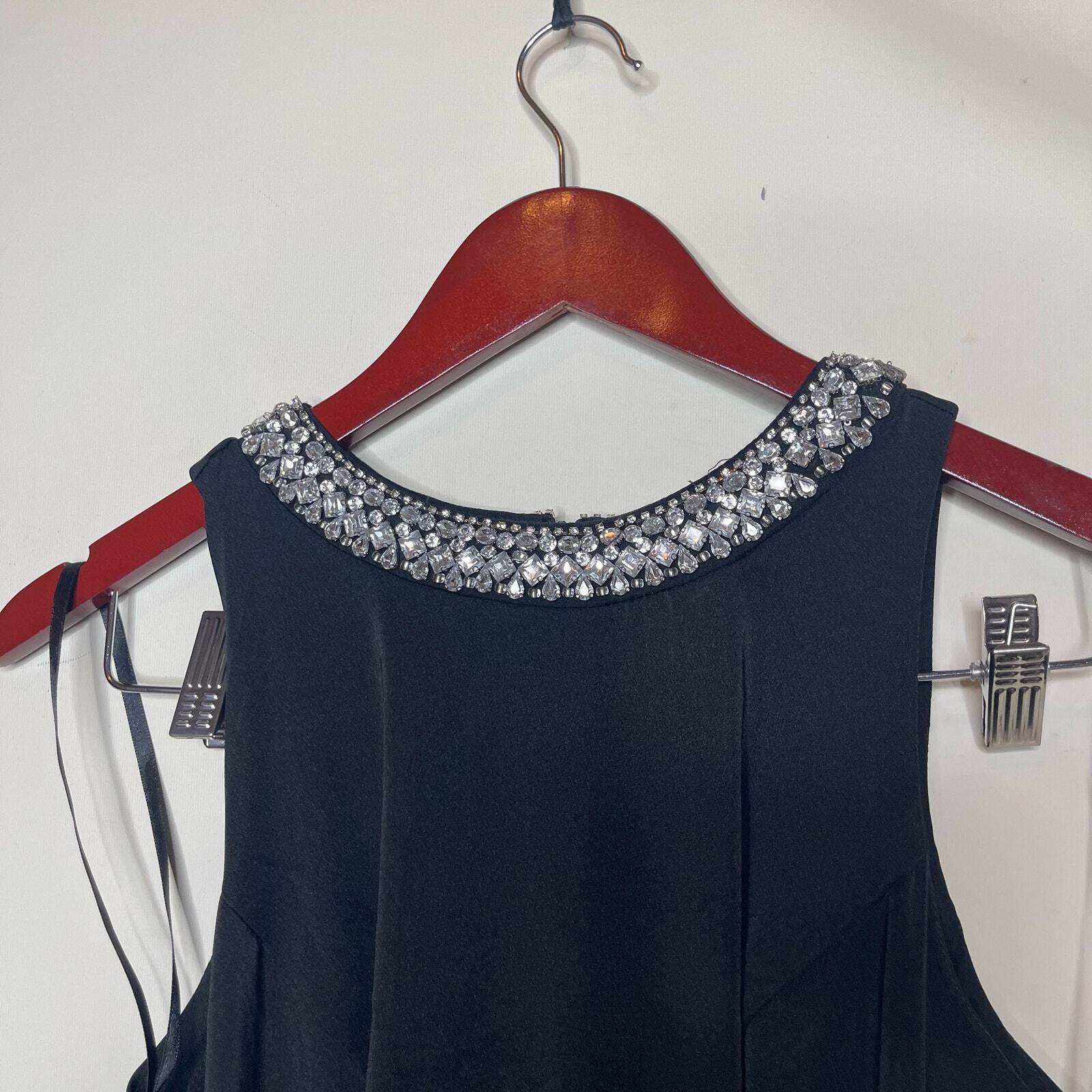 NWT Ieena for Mac Duggal Embellished Neck Trumpet Gown in Black sz 2 49093