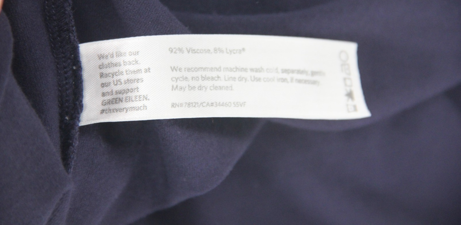 Eileen Fisher Sleeveless Navy Slip Midi Dress Medium Lightweight Stretch #1188