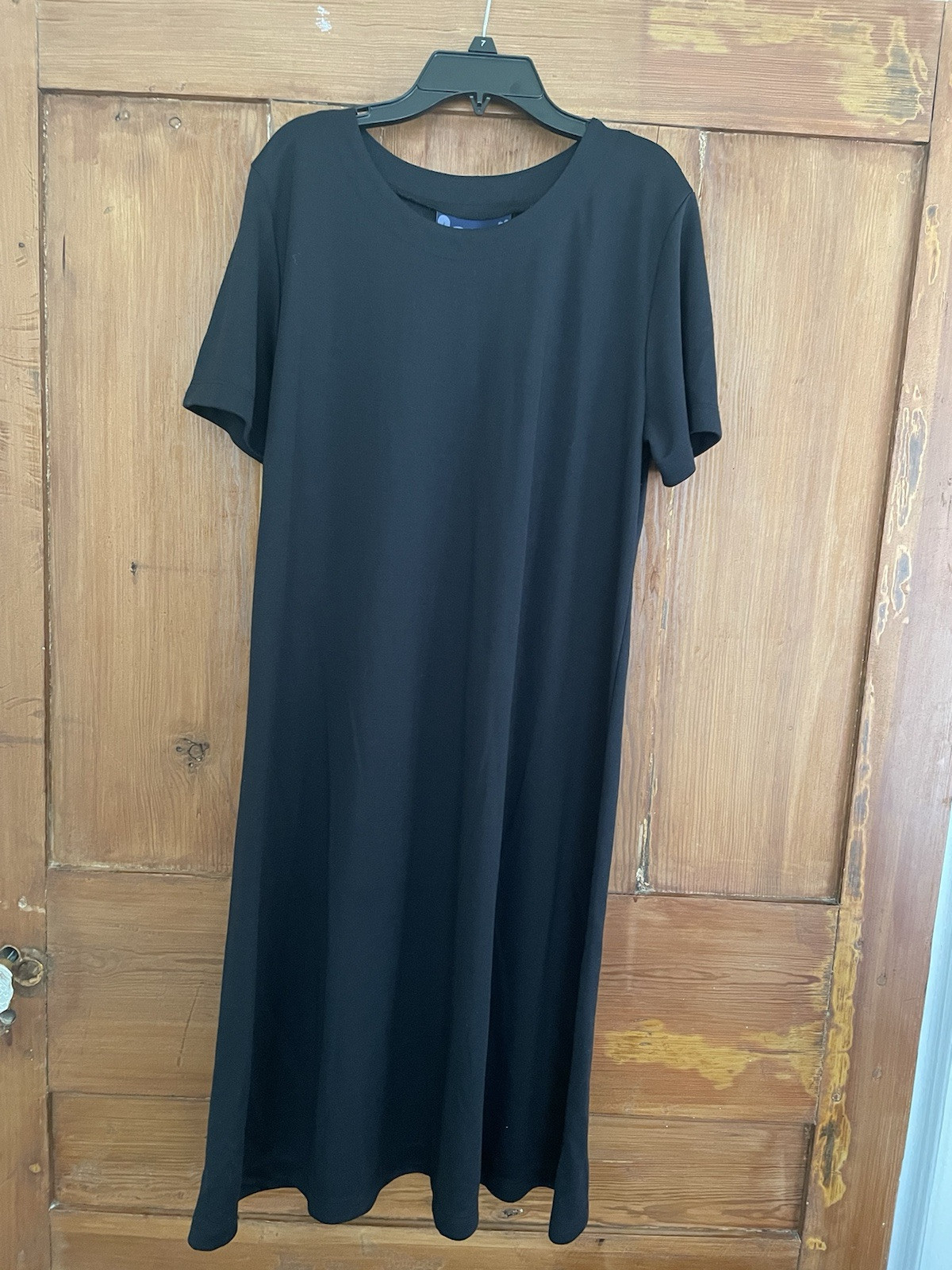 Susan Graver Style Black Knit Dress Short Sleeve Size Large