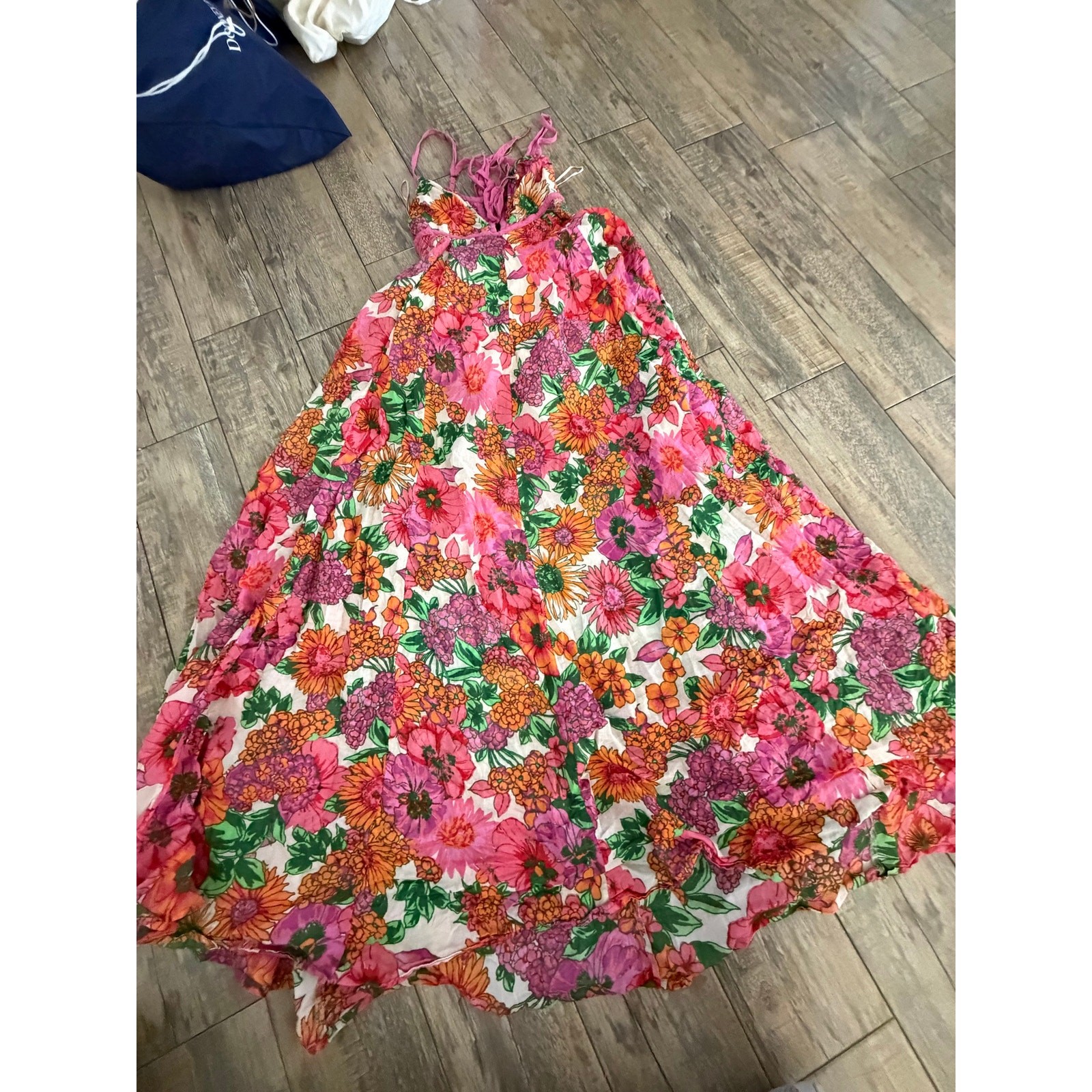 Free People Maxi Dress Size Small Pink Floral Dream Weaver Formal