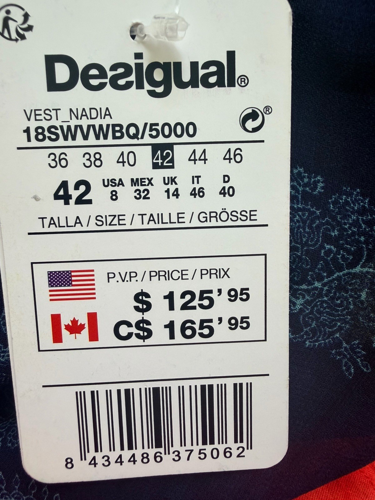 Desigual Size: 8(42) Beautiful Print Dress. MSRP$ 125.95