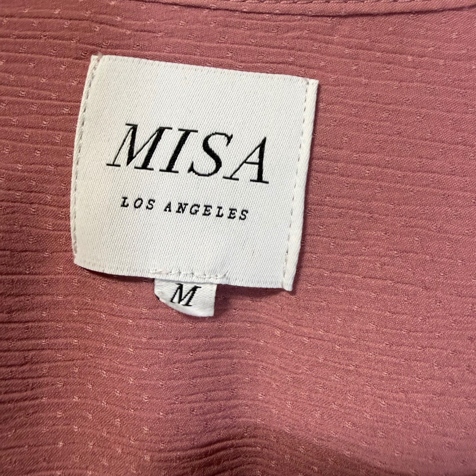 MISA Los Angeles Amrita Mauve Textured Button Front Maxi Dress Belted Medium