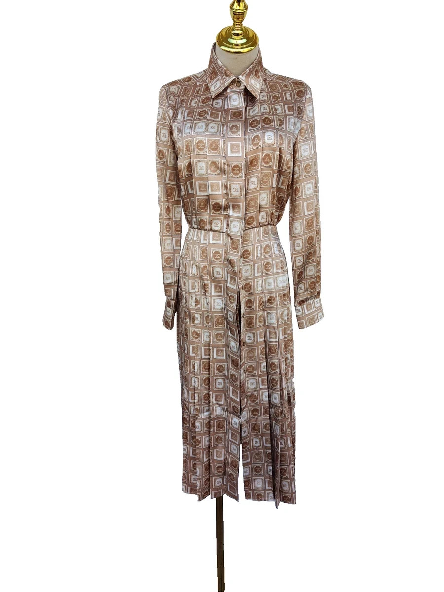 ✨MAX MARA Logo Printed Pleated Dress 36IT, 32De, 34Fr, 2US, 4GB