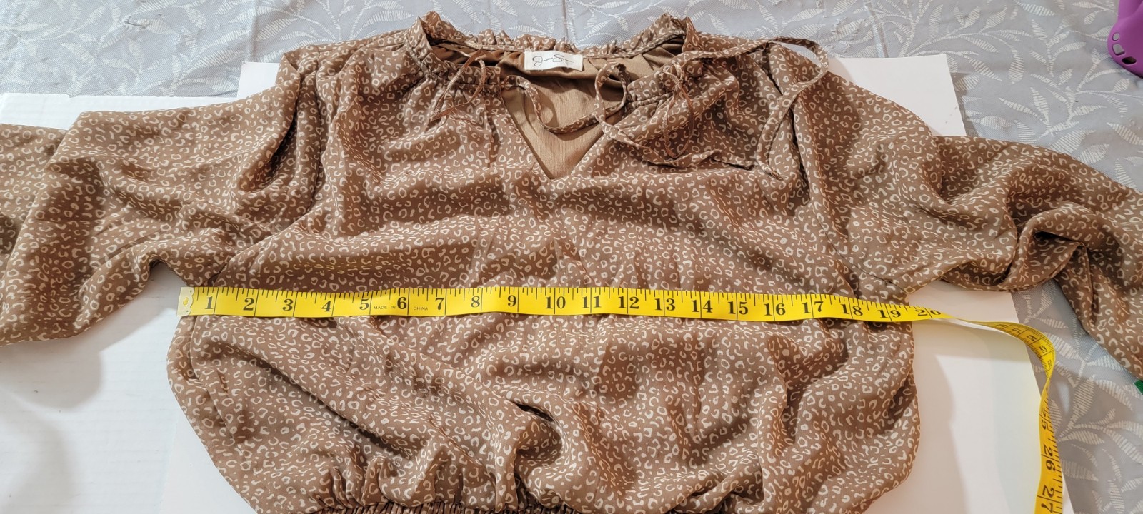 Jessica Simpson Brown Leopard Print Smocked Ruffle Tiered Mini Dress SMALL