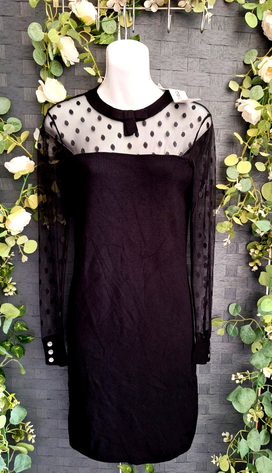 morgan stunning black stretch autumn winter cocktail dress uk 10 bnwt rrp£ 66