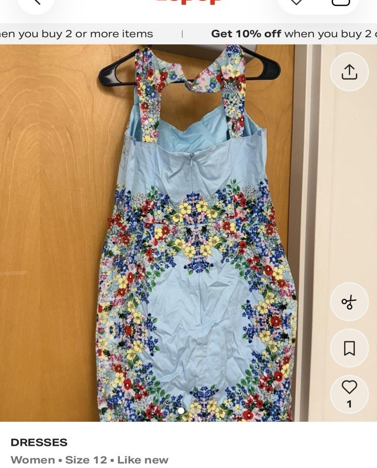 Roz & Ali Blue Floral Sweetheart Strappy Sleeveless Fit & Flare Midi Dress 12
