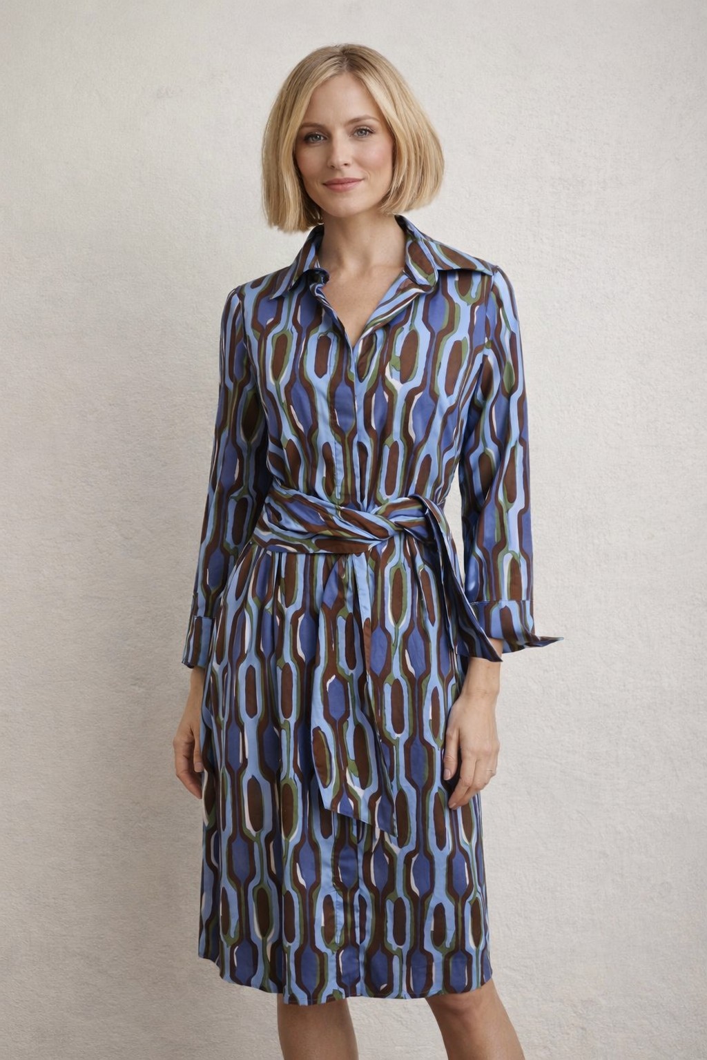J. McLaughlin Orla Dress Size Small Blue, Brown And Green