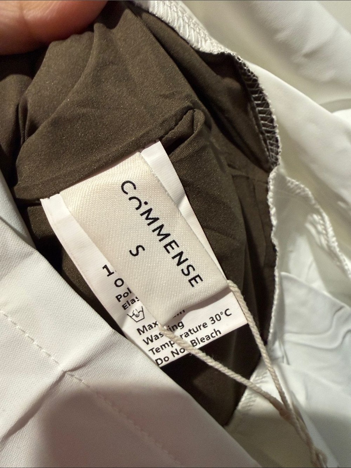 Commense Olive Brown and White Layered Dress