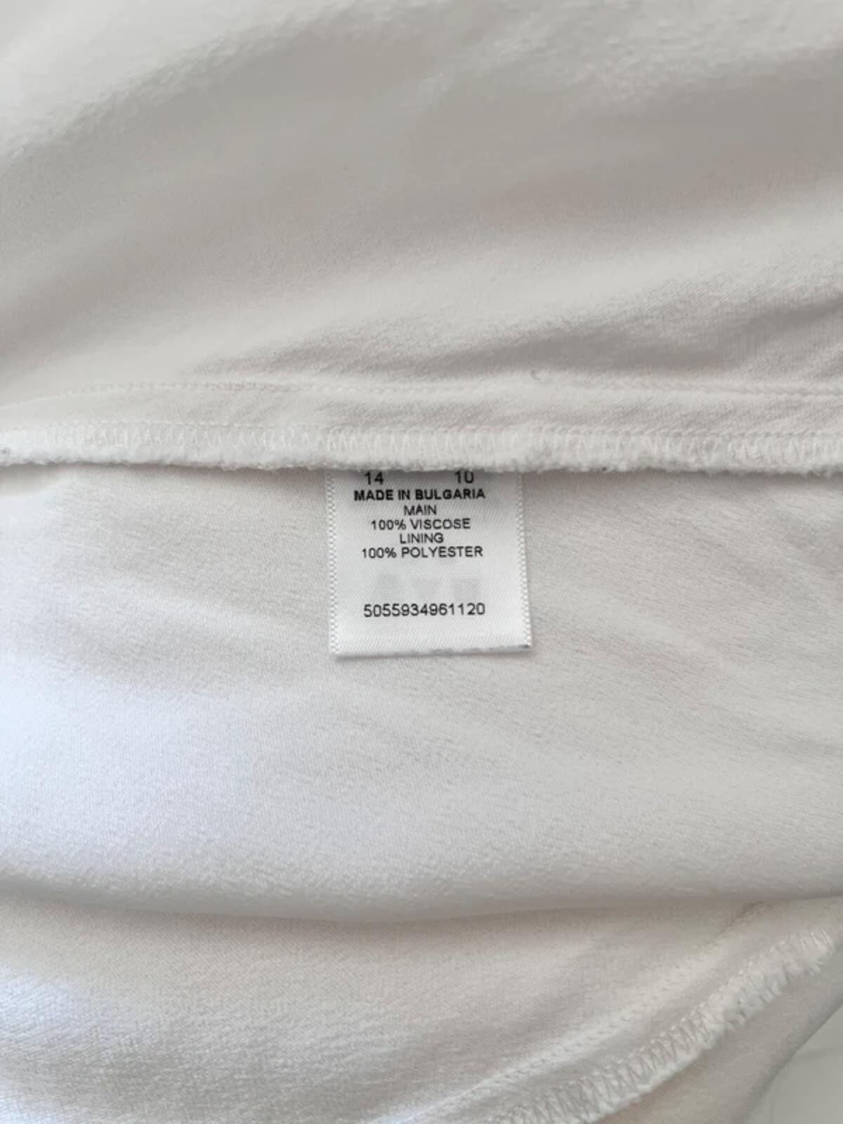 Finery White Layered Viscose Slip Midi Dress – Size UK 14