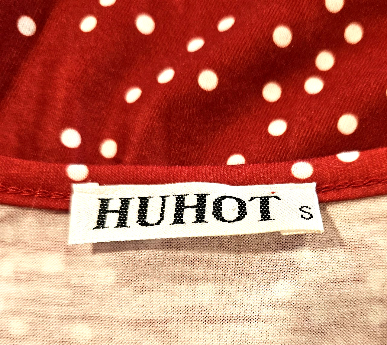 Huhot Wrap Dress Rust & White Polka Dot Size S Sleeveless V-Neck