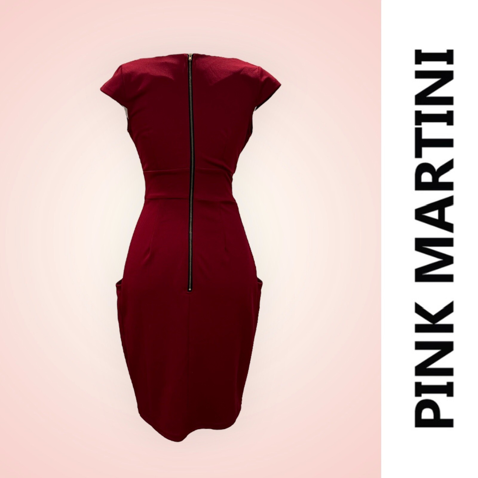 Pink Martini On The Boardwalk Burgundy Dress, Size XS, MSRP $89