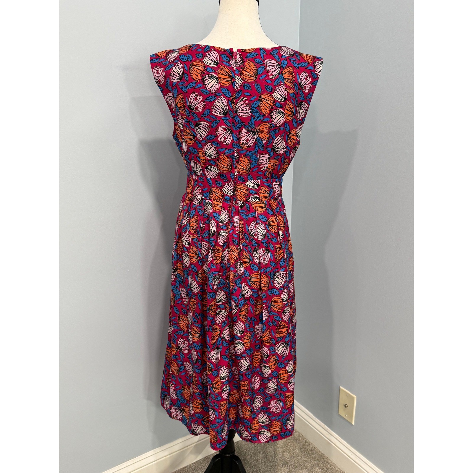 ModCloth “Instant Energy” Faux-Wrap Midi Dress Sunny Girl Floral Size M