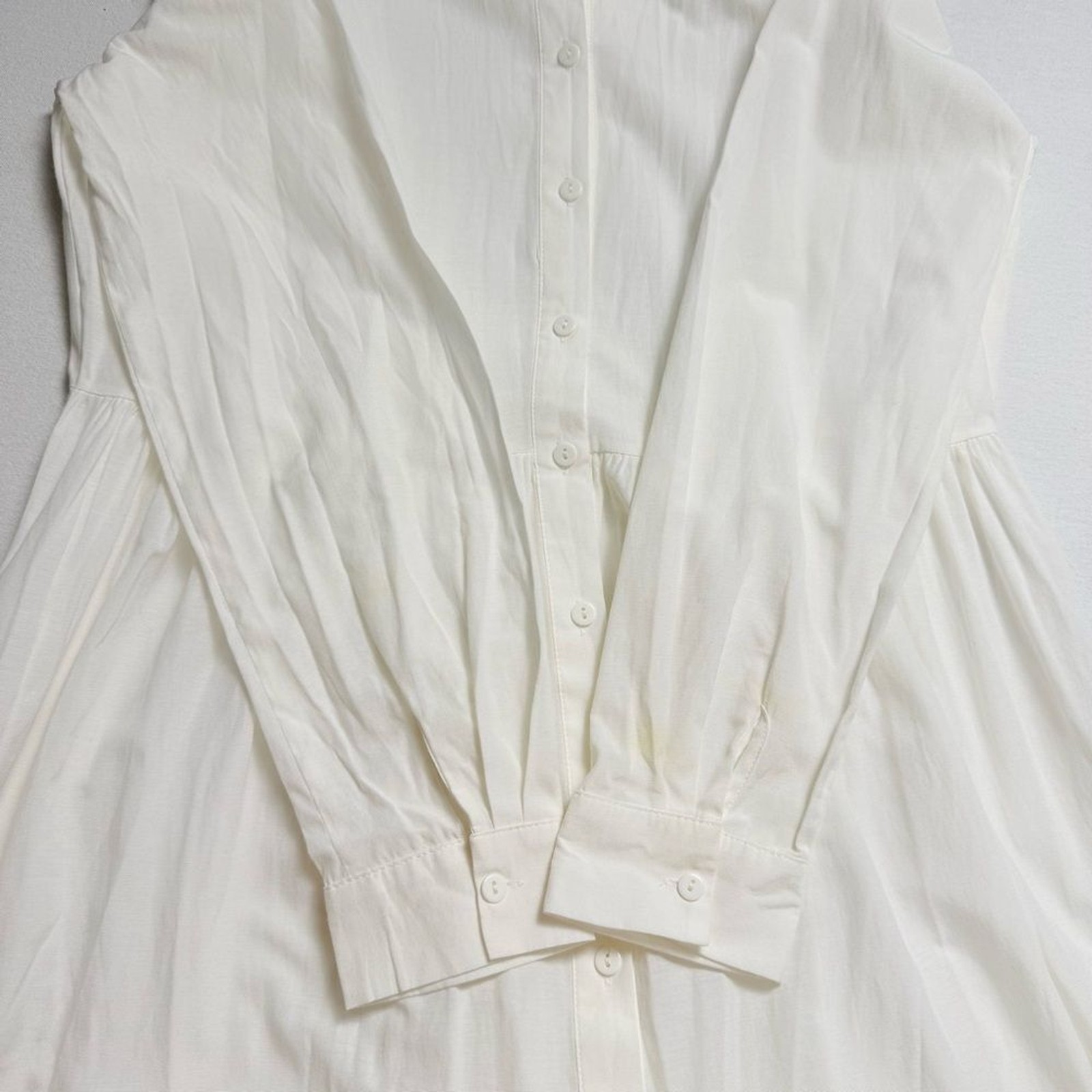 Refka White Tiered Maxi Shirt Dress Boho Cottagecore Prairie Minimalist Size 8