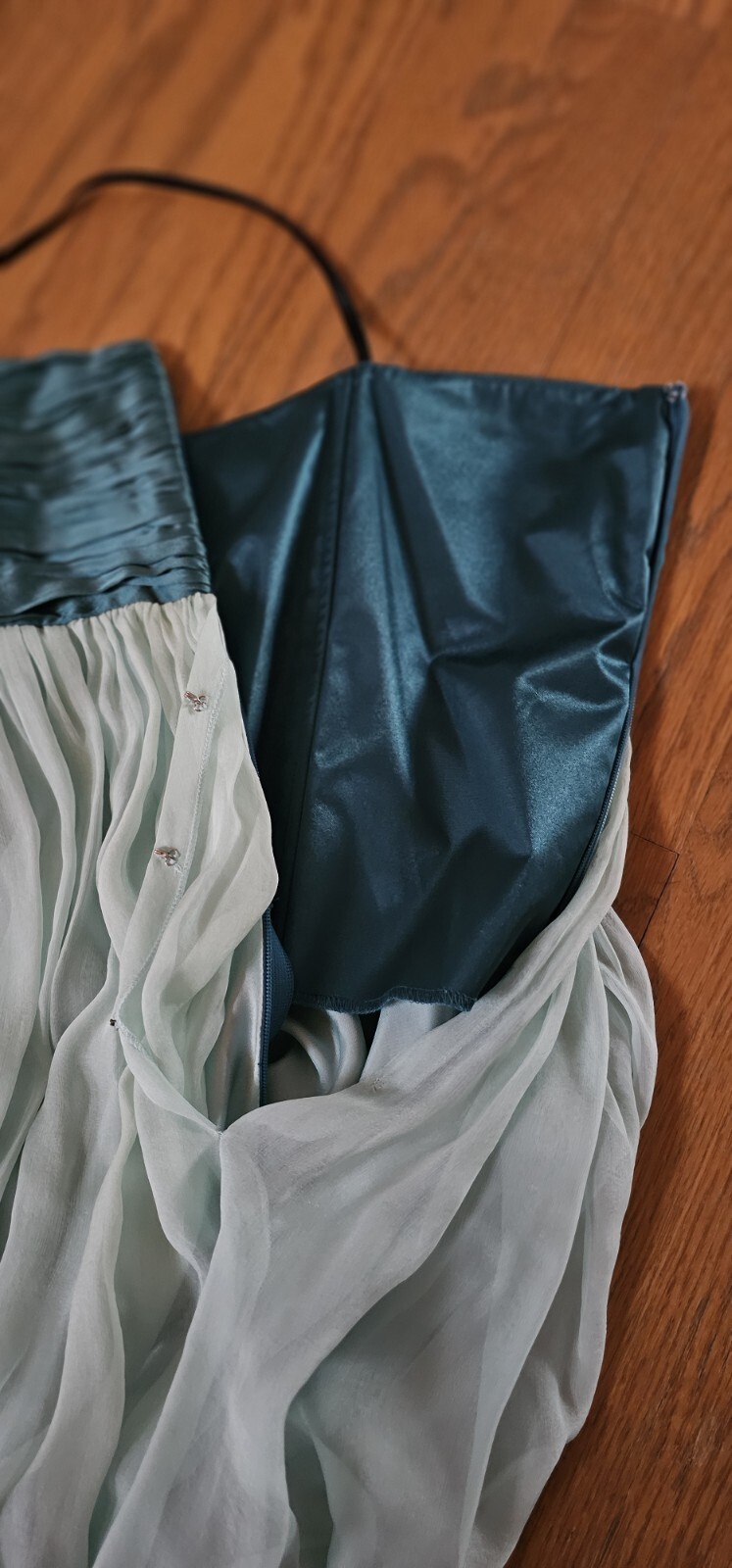 NEW $285 Laundry by Design 100% Silk Black Straps Cocktail Prom Blue Dress Sz 10