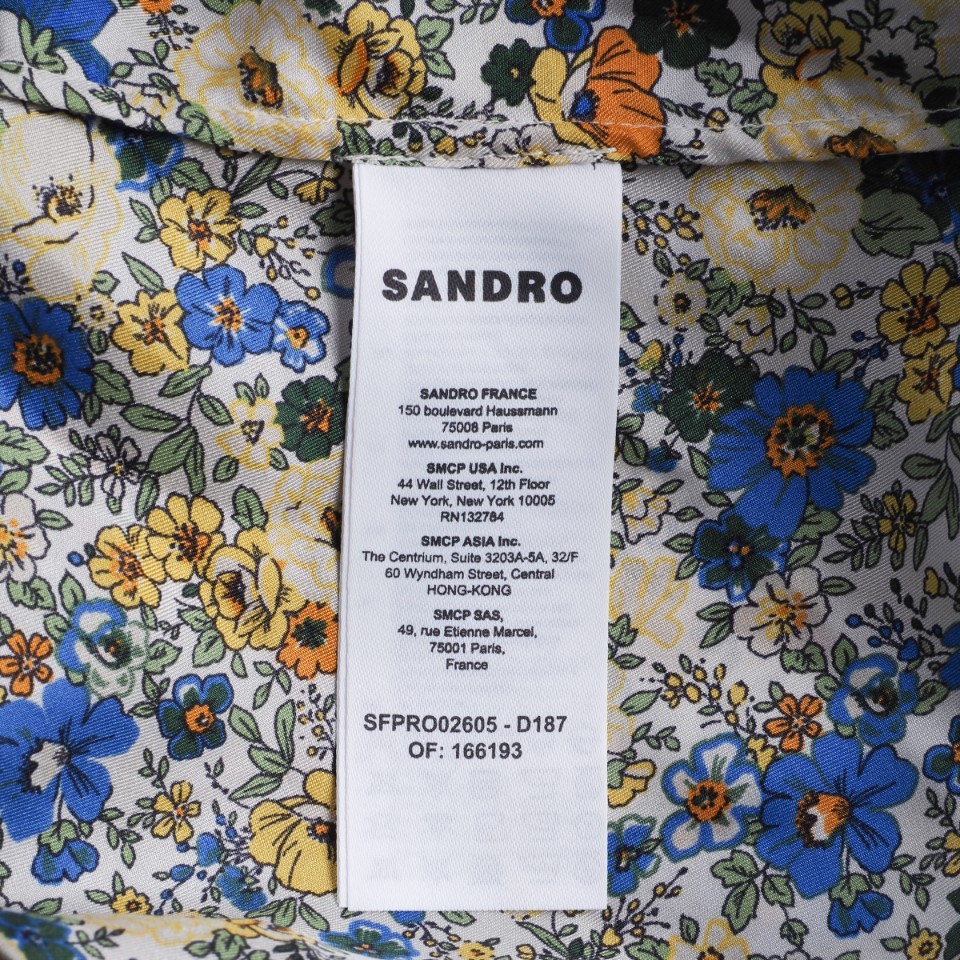 Sandro dress multi-colored silk size 38 women’s silk dress floral SFPRO02605