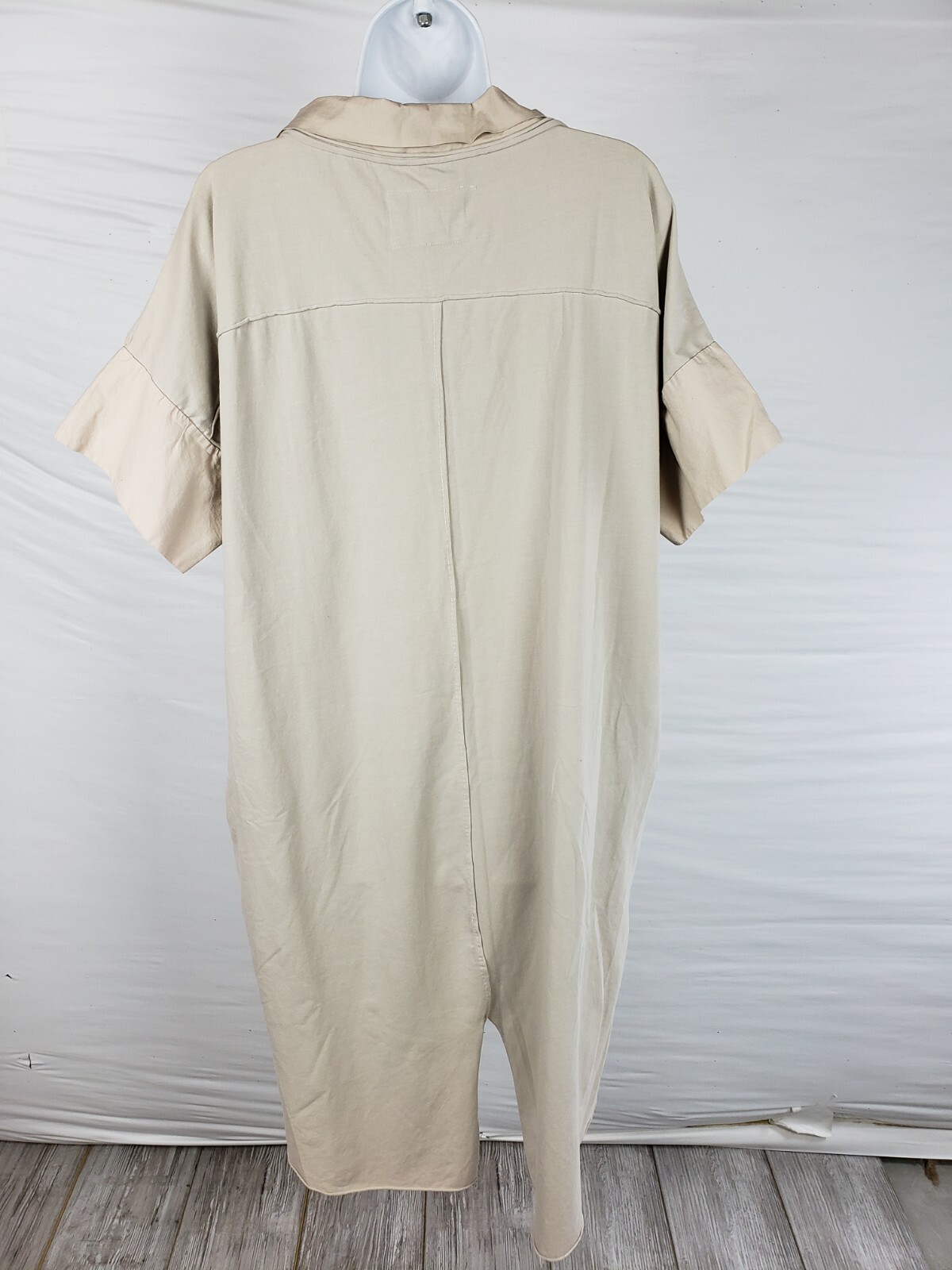 NWT $135 Luukaa Tan Collared Mid Sleeve Dress with Pockets Peaked Back Sizes 3/5