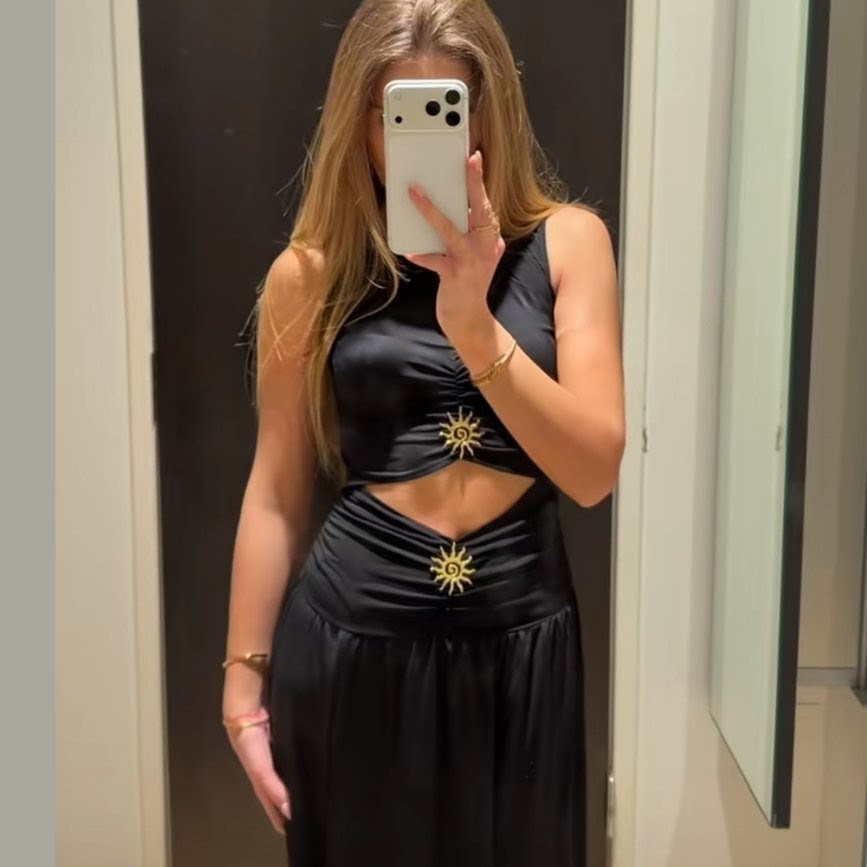 BNWT H&M Cutout Maxi Dress Black 1336280001 Sizes XS, S, M, L
