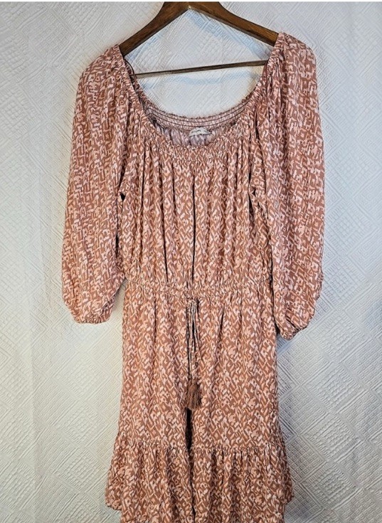 Gentle Fawn Stella Dusty Pink Patterned Dress Boho Peasant Cottage Core Western