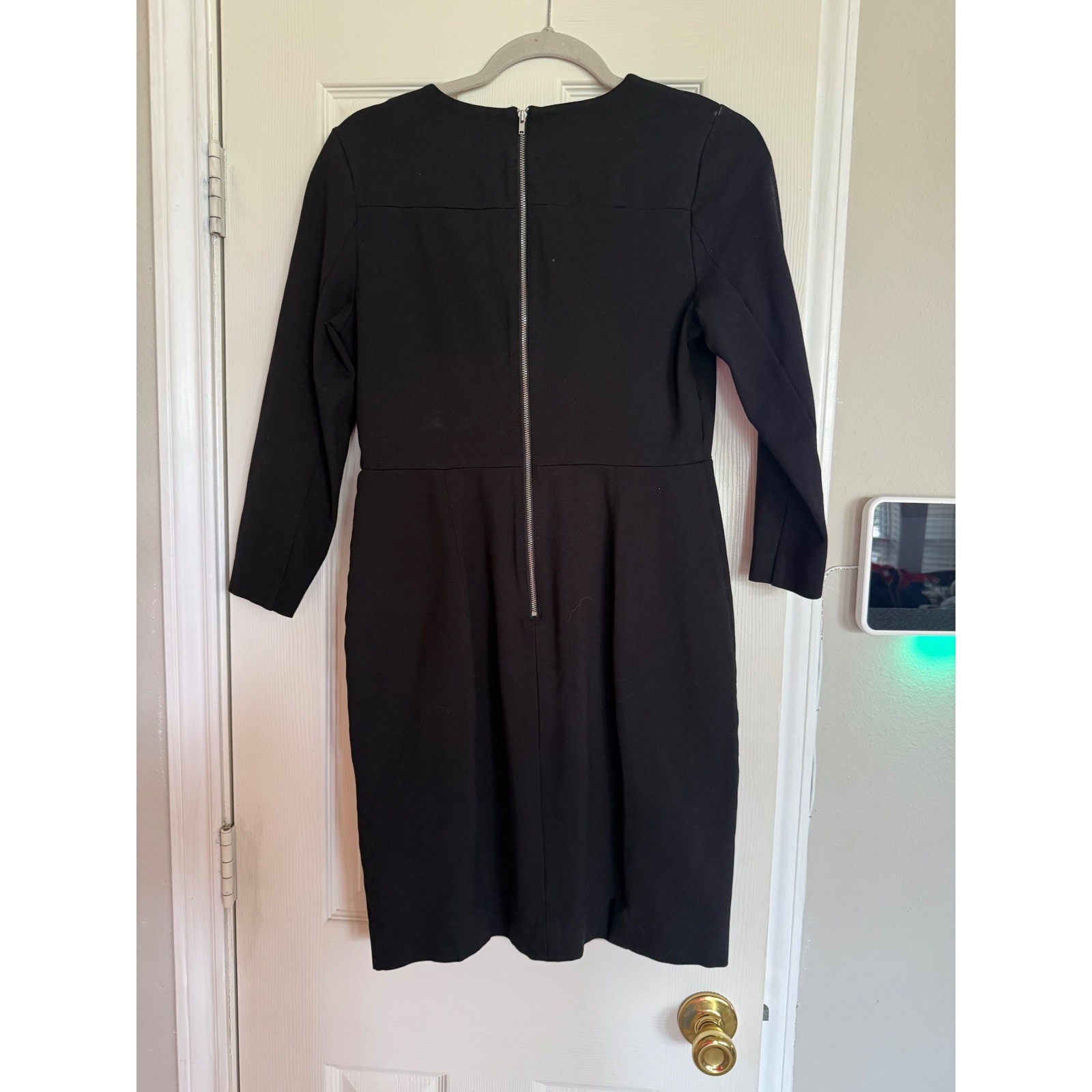 J.Crew Womens Black 3/4 Sleeve Sheath Dress Size 6 Professional Workwear