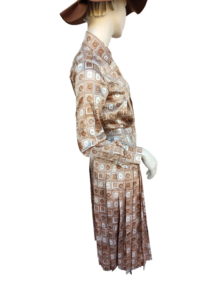 ✨MAX MARA Logo Printed Pleated Dress 36IT, 32De, 34Fr, 2US, 4GB