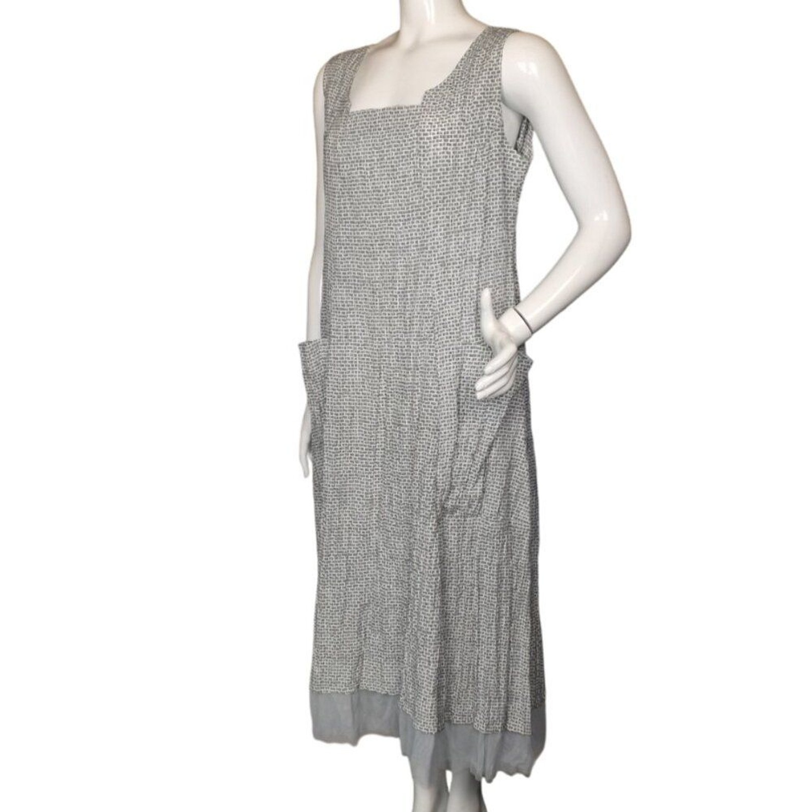 GERSHON BRAM Dress, XL, Summery, Pockets, Sleeveless, Greenish-gray abstract