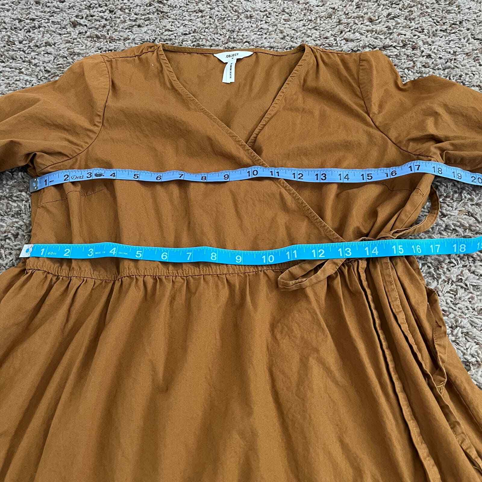 .Object Dress Womens Size 38 US Medium Caramel Brown Mini Tiered 3/4 Sleeve