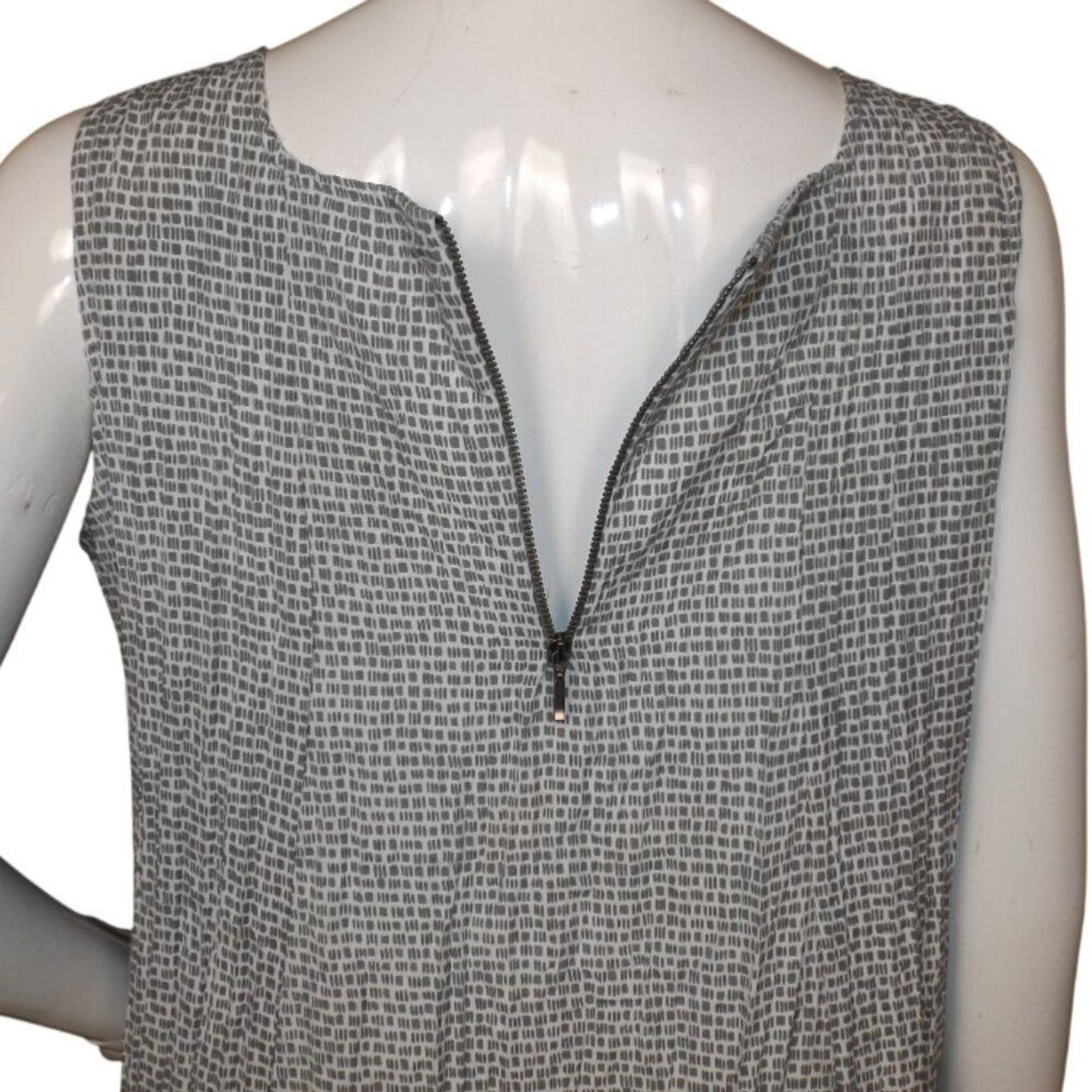 GERSHON BRAM Dress, XL, Summery, Pockets, Sleeveless, Greenish-gray abstract