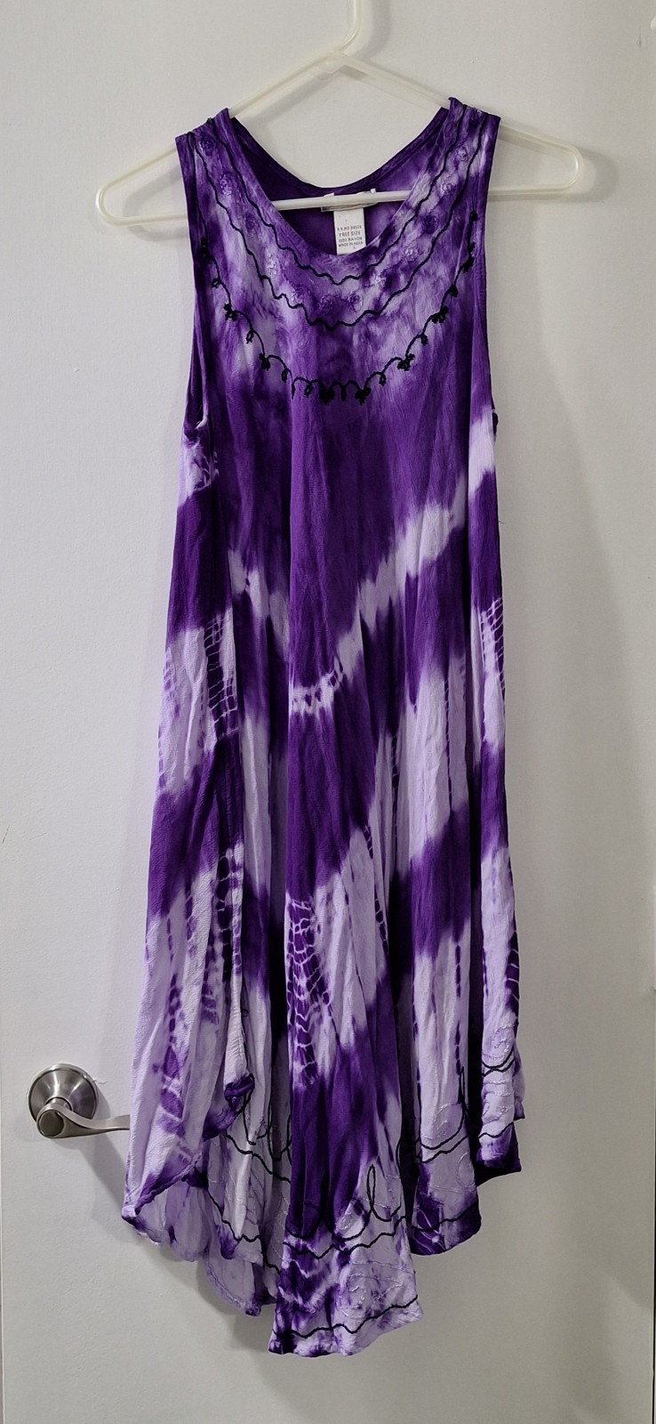 Purple Tie Dye Umbrella Dress One Size Cute Options Beachy Cover Up Resort Wear