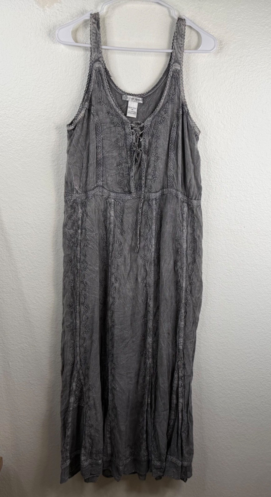 Cute Options Whimsigoth Fairy Grunge Y2K Festival Boho Hippie Dress Gray Sz M