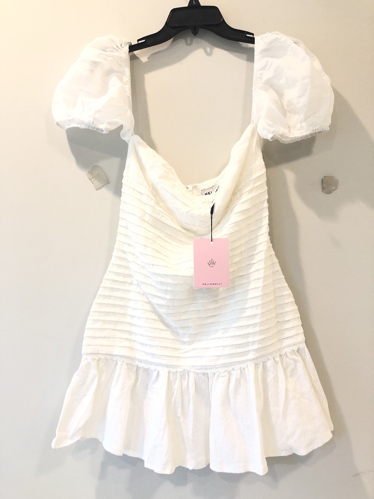 HELLO MOLLY White Baby Doll Puff Sleeves Mini Cloud Dress Women’s Size S / US 4