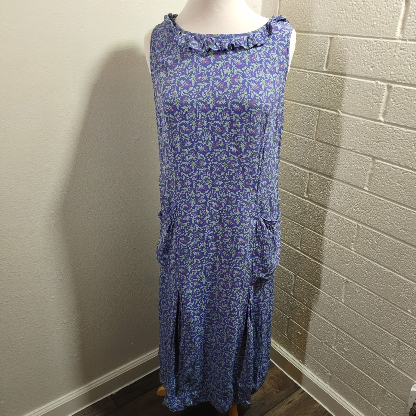 Vintage April Cornell Women’s Micro Floral Maxi Dress Cottagecore Large Hippie