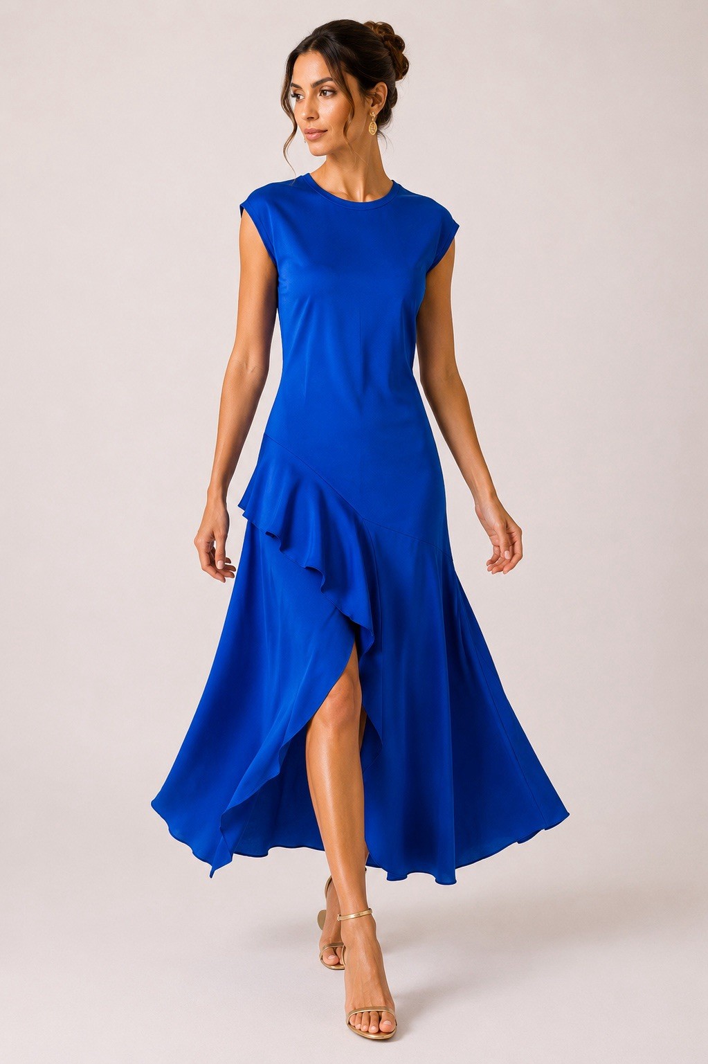 NWT Kobi Halperin Lili Bias Cut Blue Jay Long Midi Dress Evening Wedding Guest S