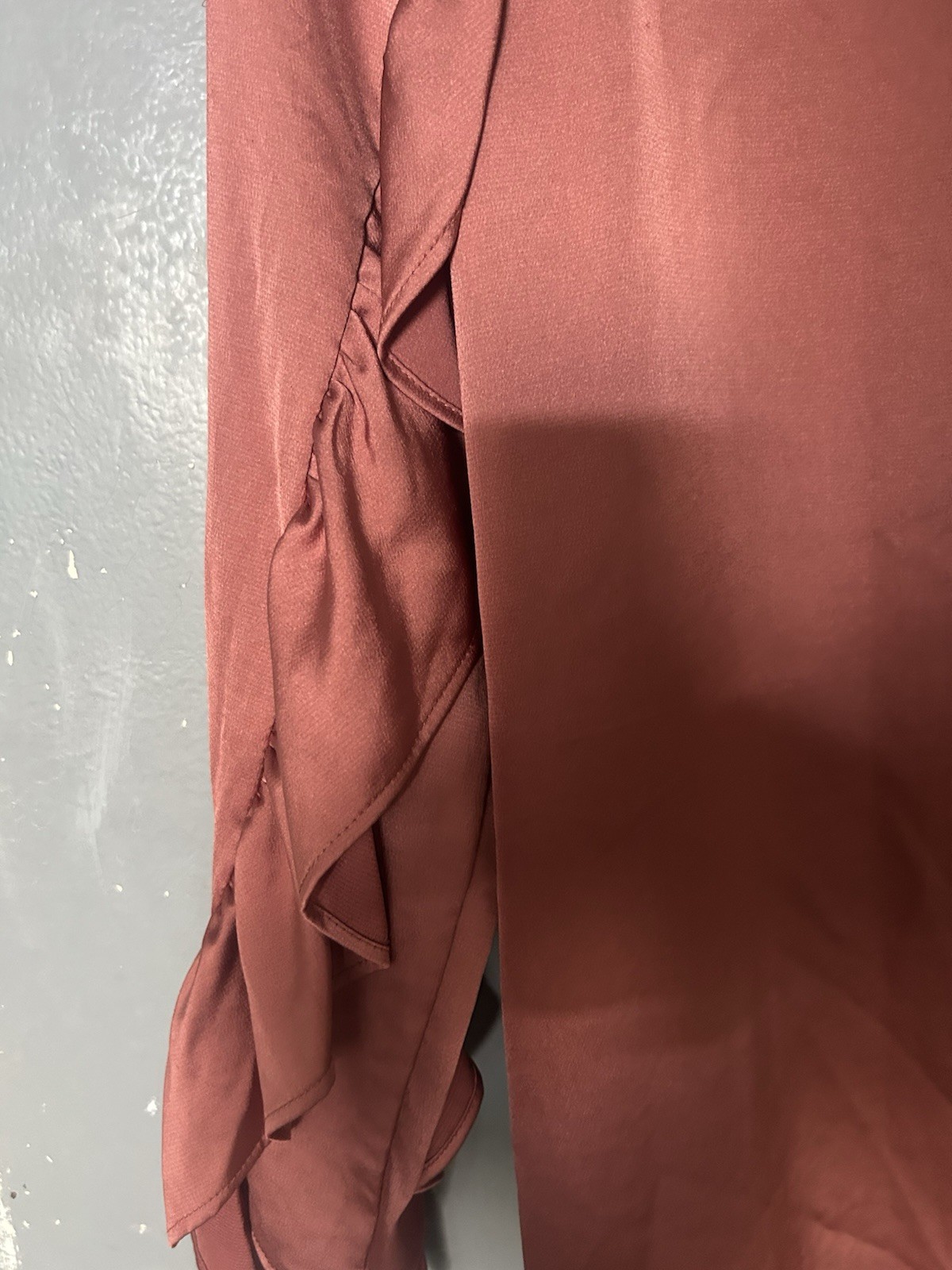 Zara vintage Marv pink ruffle sleeve satin dress/shirt size medium