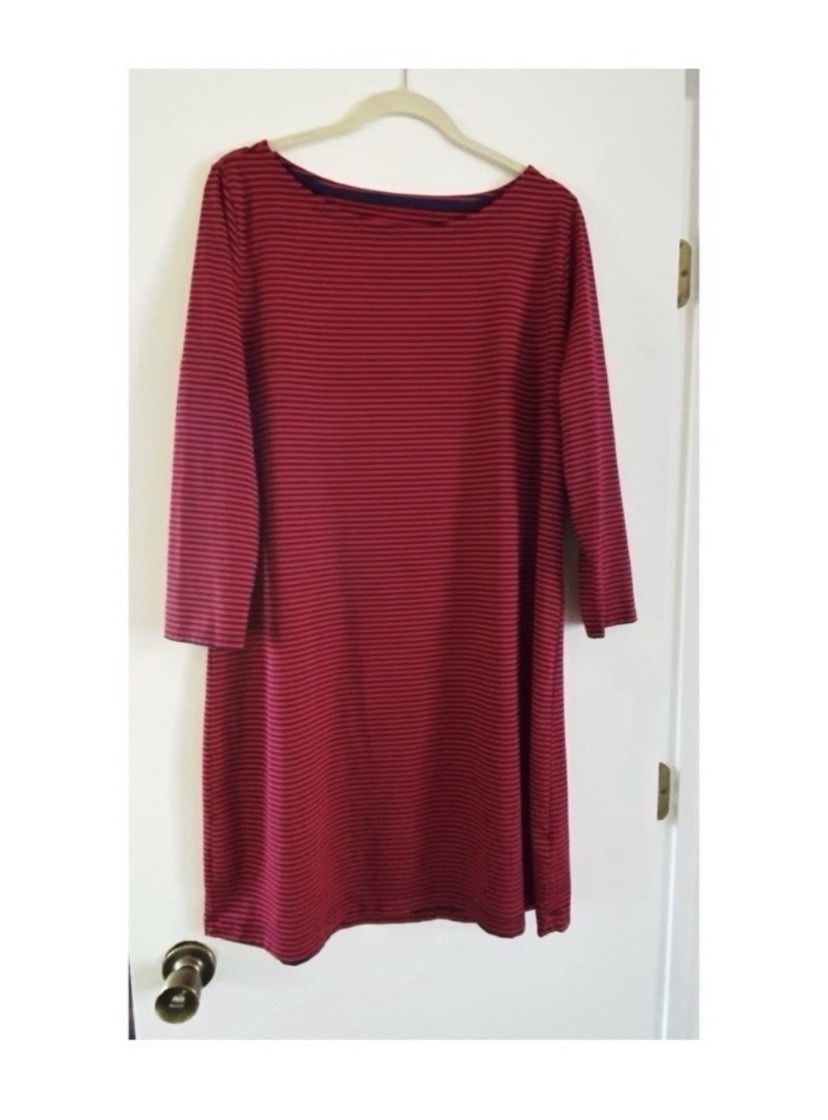 Vineyard Vines Red And Navy Blue Striped Sankaty Dress Size XL