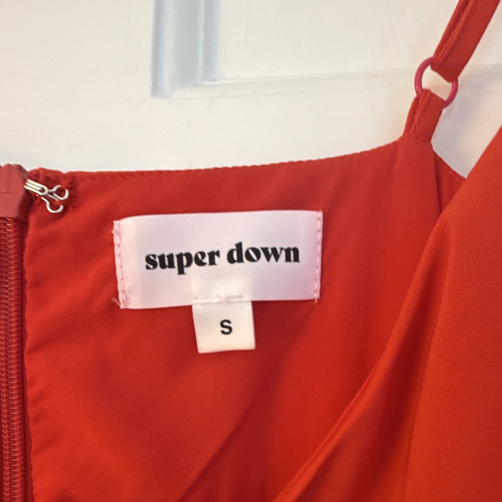 superdown Red Solid V-Neck Strappy A-Line Mini Dress Party/Cocktail S