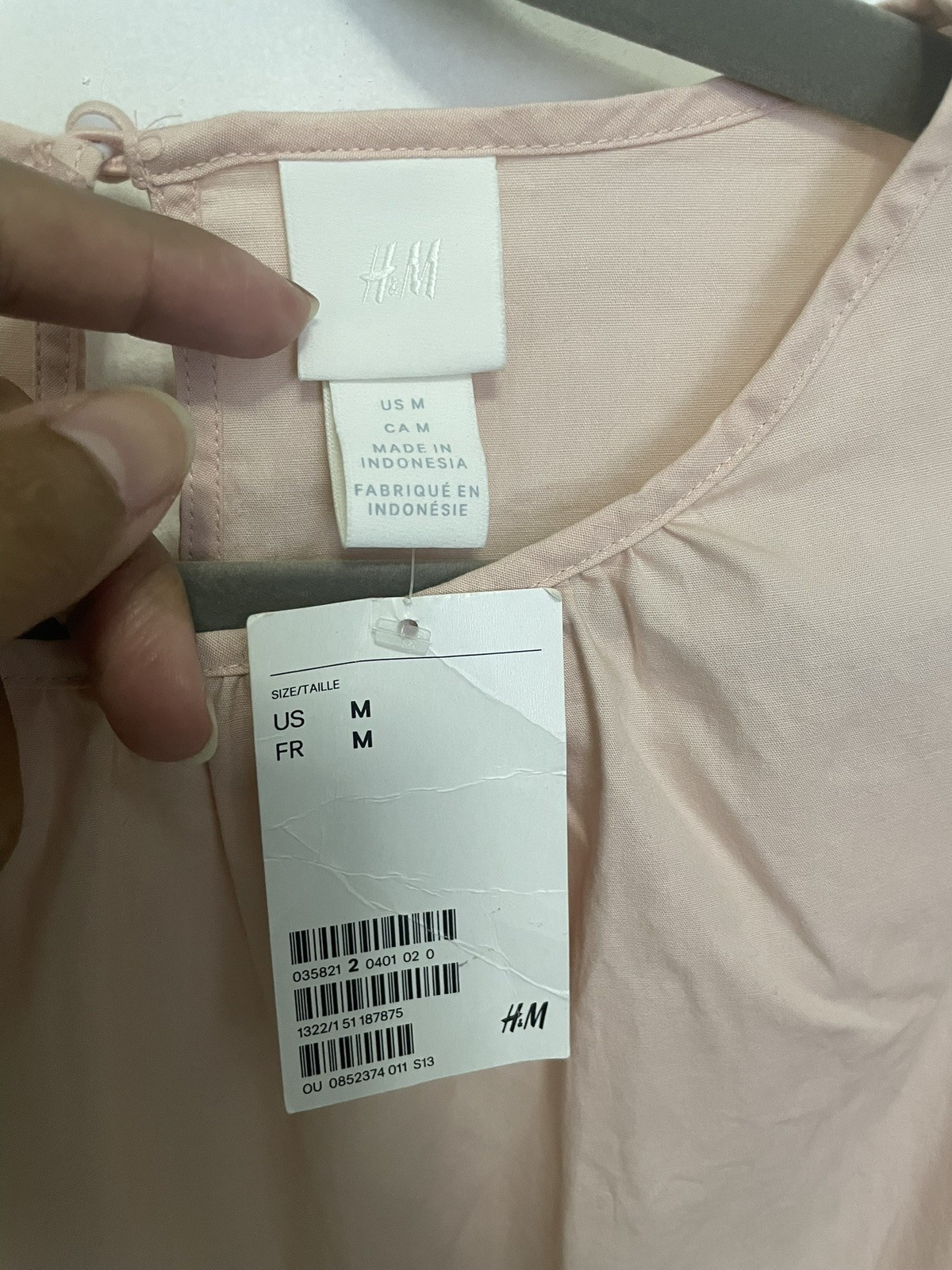 H&M Dusty LIGHT PINK DRESS oversized with Puff sleeves