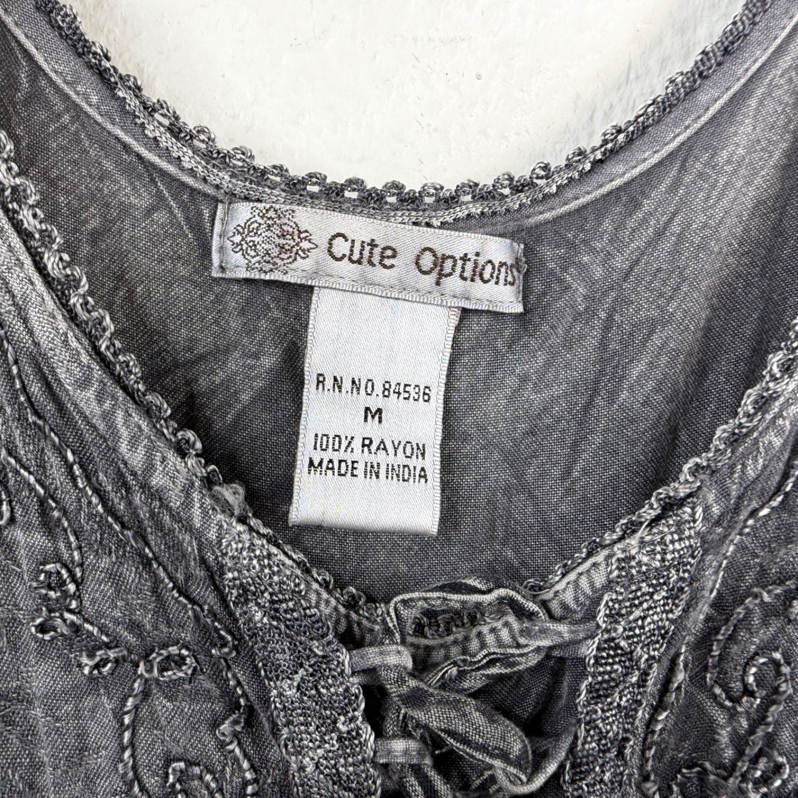 Cute Options Whimsigoth Fairy Grunge Y2K Festival Boho Hippie Dress Gray Sz M