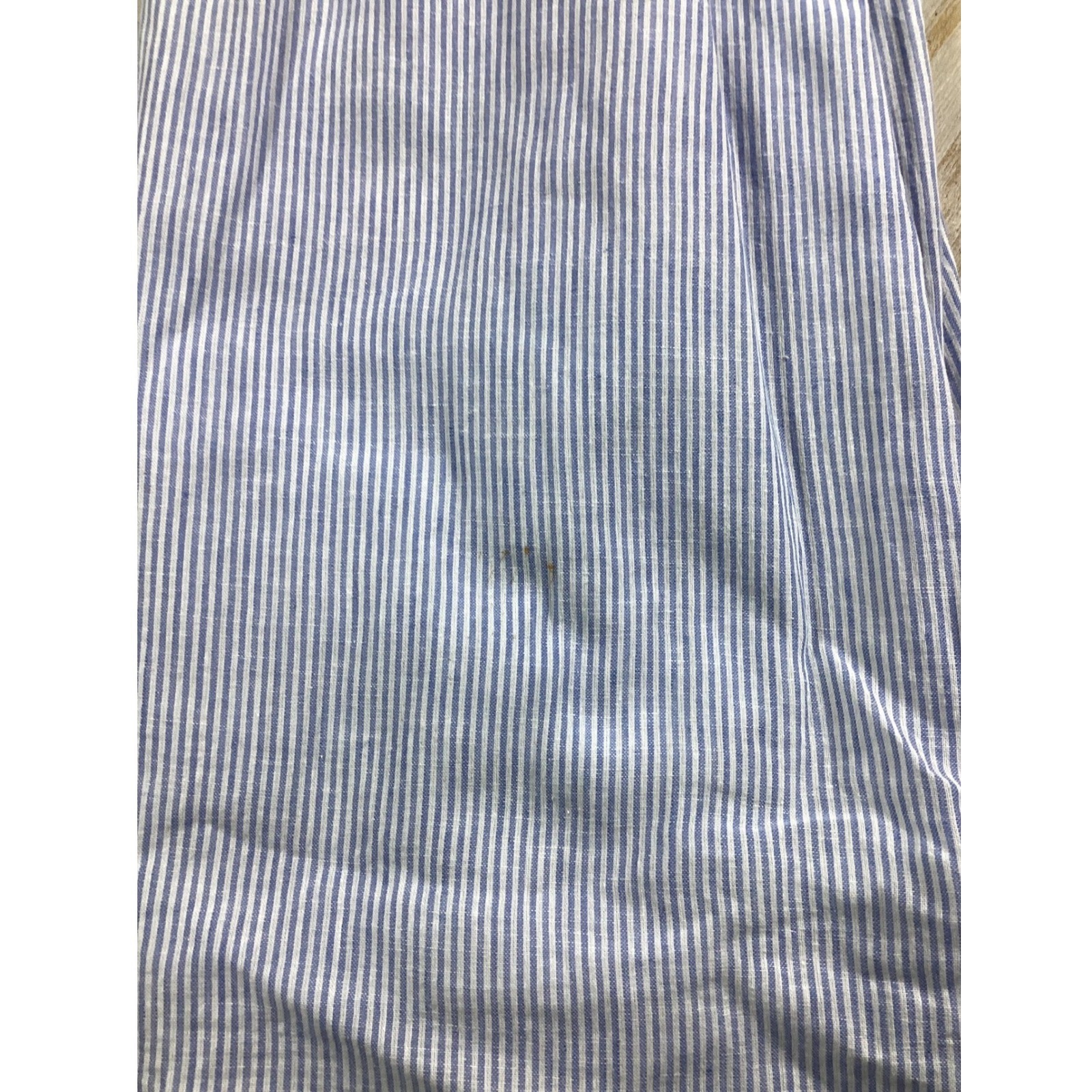 J.Crew Blue White Striped Ruffle V-Neck Linen Cotton Dress 4 G4451 4th of July