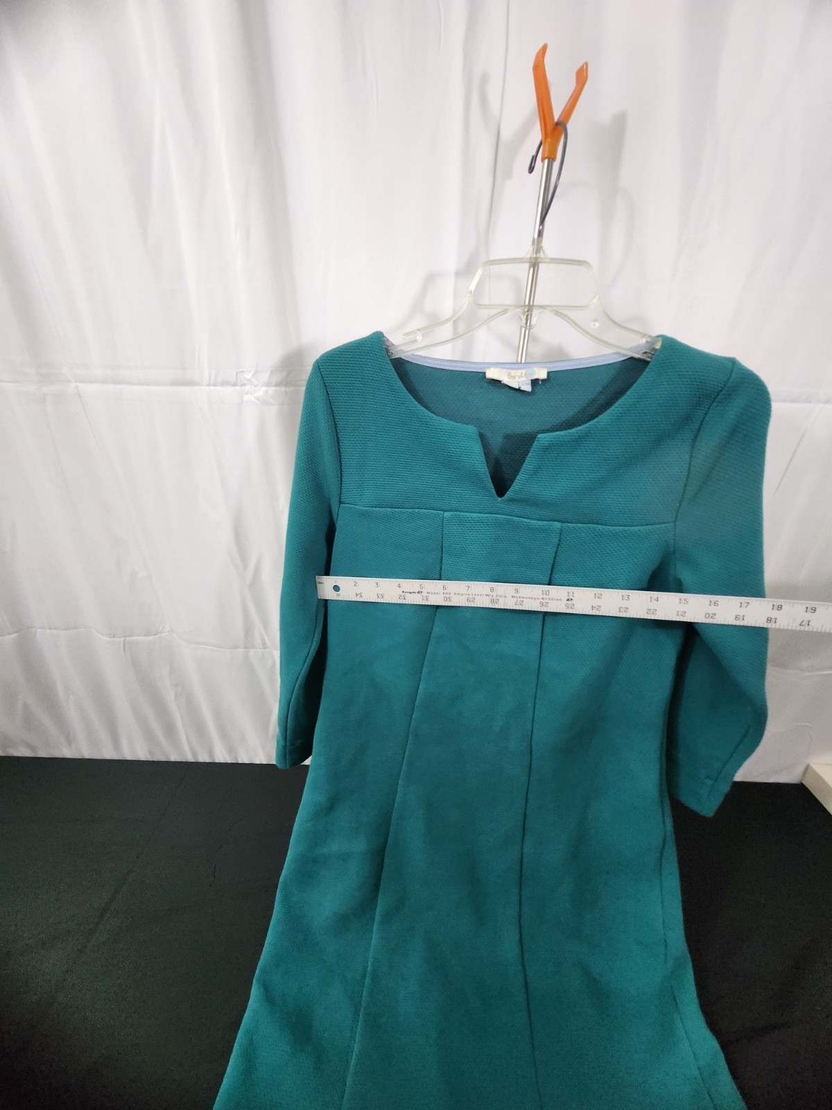 Womens Boden Notch Neck Jersey Midi Dress in a teal cotton blend ponte Size 8