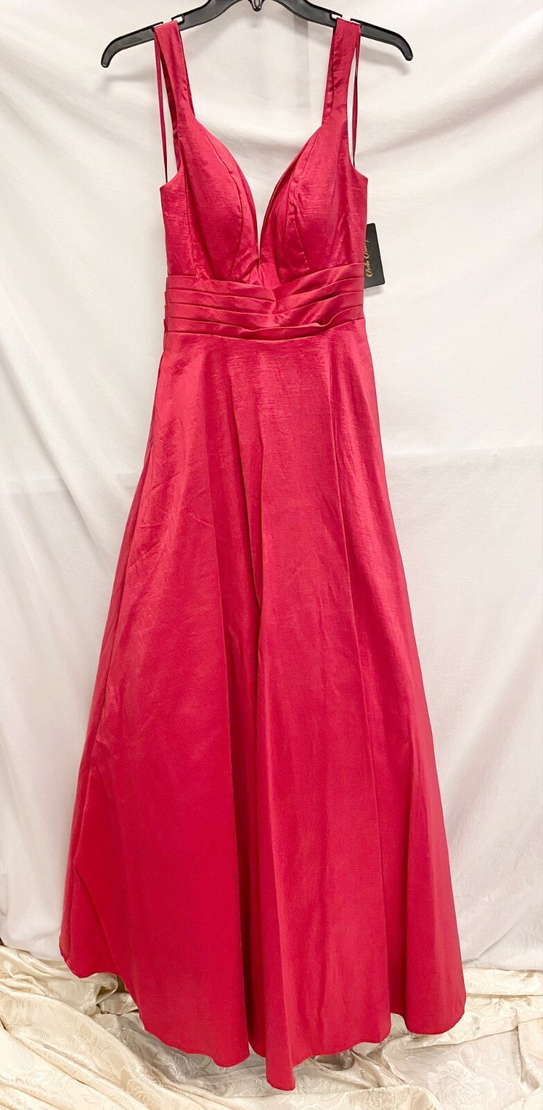 MAC DUGGAL 65514H Burgundy Plunge Neckline Sweetheart A-Line Maxi Ball-Gown 6 S