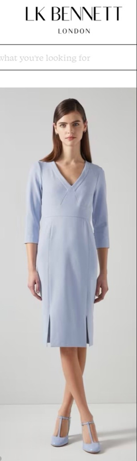 NWT LK Bennett Sky Blue Crepe Dress with Lenzing Ecovero Viscose, Size 4